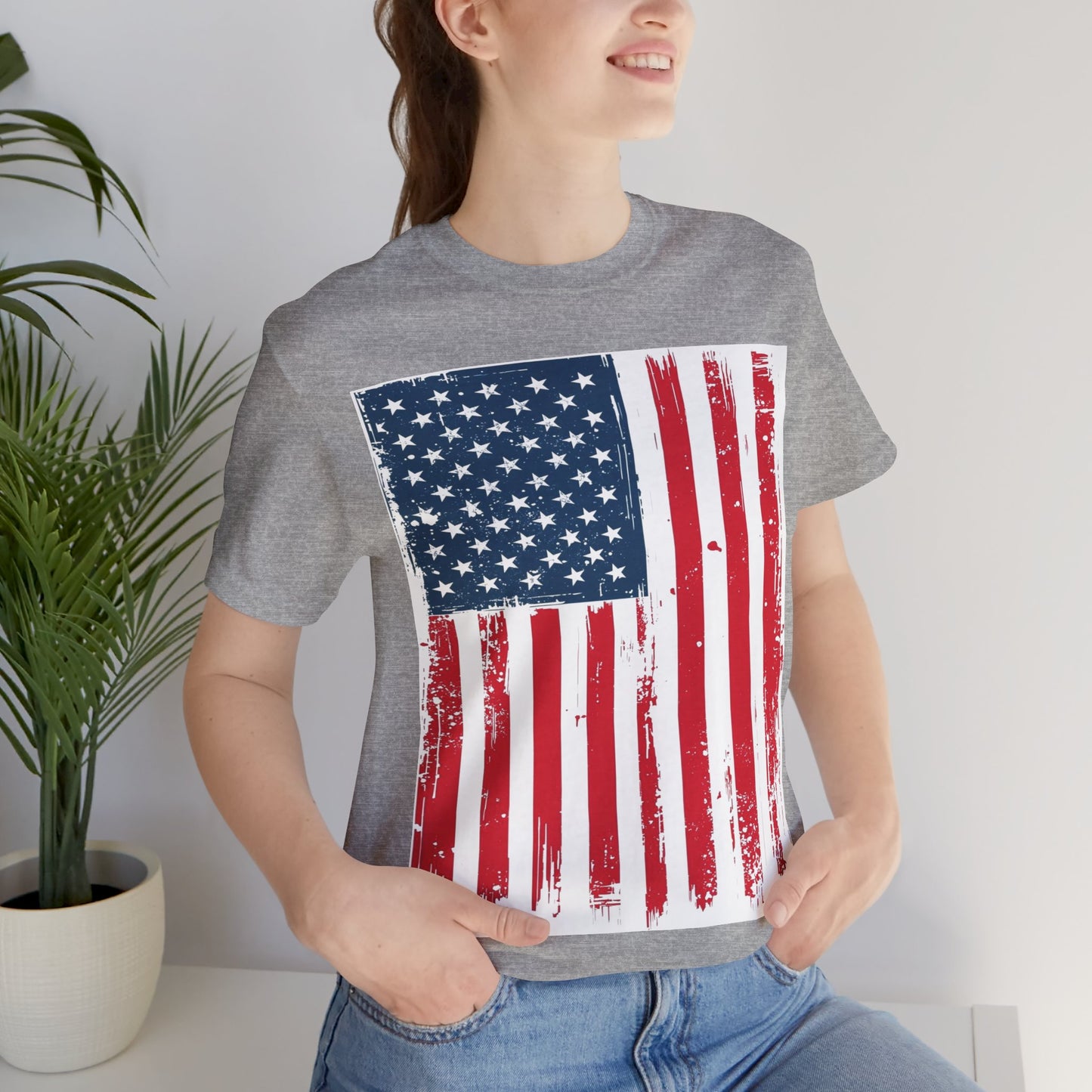 Camiseta Unisex Patriótica - Camisa de Bandera Americana Estilo Grunge, Ropa del Día de la Independencia, Celebración del 4 de Julio, Ropa Casual de Verano, Regalo para [...]