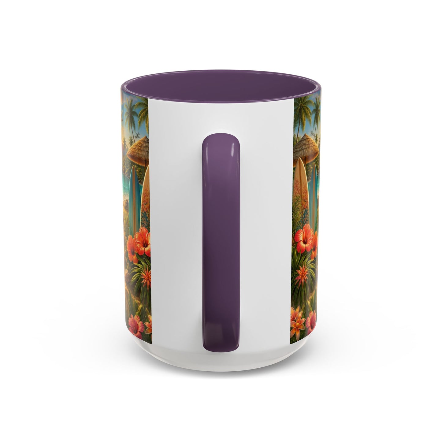 Tropical Beach Coffee Mug – Sunset Luau Hawaiian Floral Accent