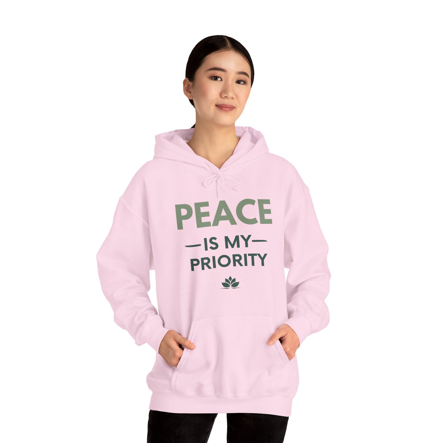Peace Is My Priority Unisex Heavy Blend Hoodie — Mindful Comfort Sweatshirt