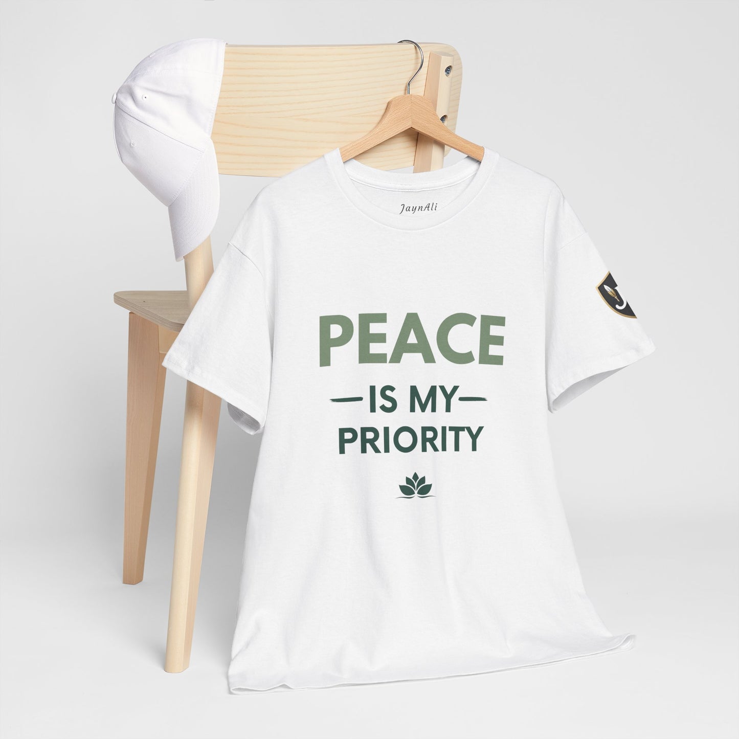 Peace is My Priority Unisex Heavy Cotton Tee, Relaxed Fit T-Shirt, Mindfulness Shirt, Gift for Meditation Lovers