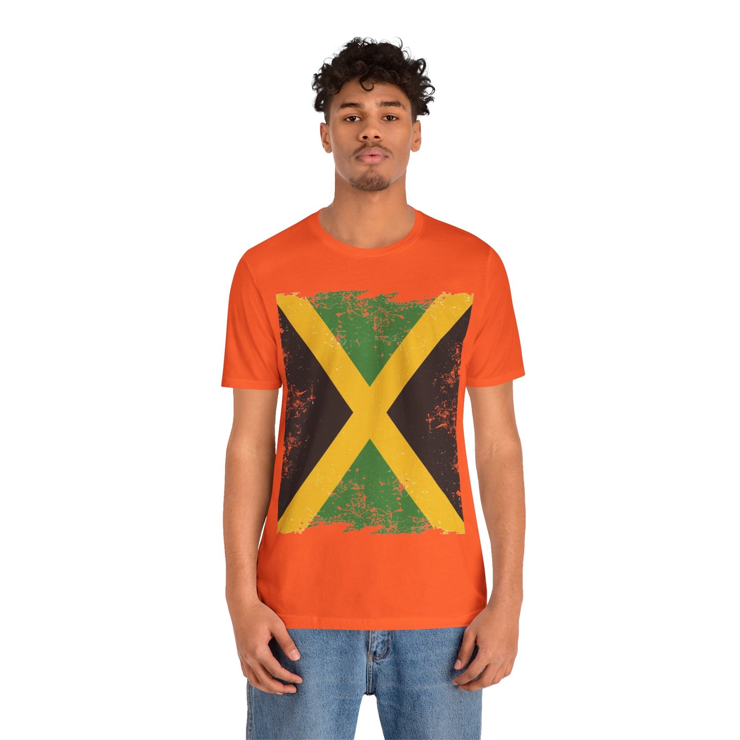 Jamaican Flag Short Sleeve Tee, Unisex Graphic Tee, Casual Wear, Festival Shirt, Gift for Music Lovers, Summer Vibes