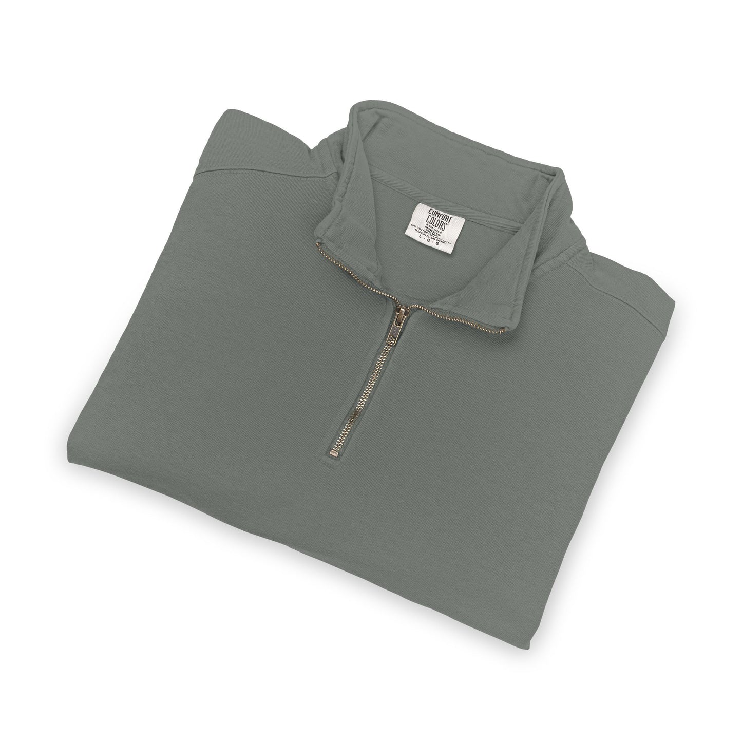 Choose Calm Quarter-Zip Sweatshirt — Relaxed Pullover with 'CHOOSE CALM' Back Graphic