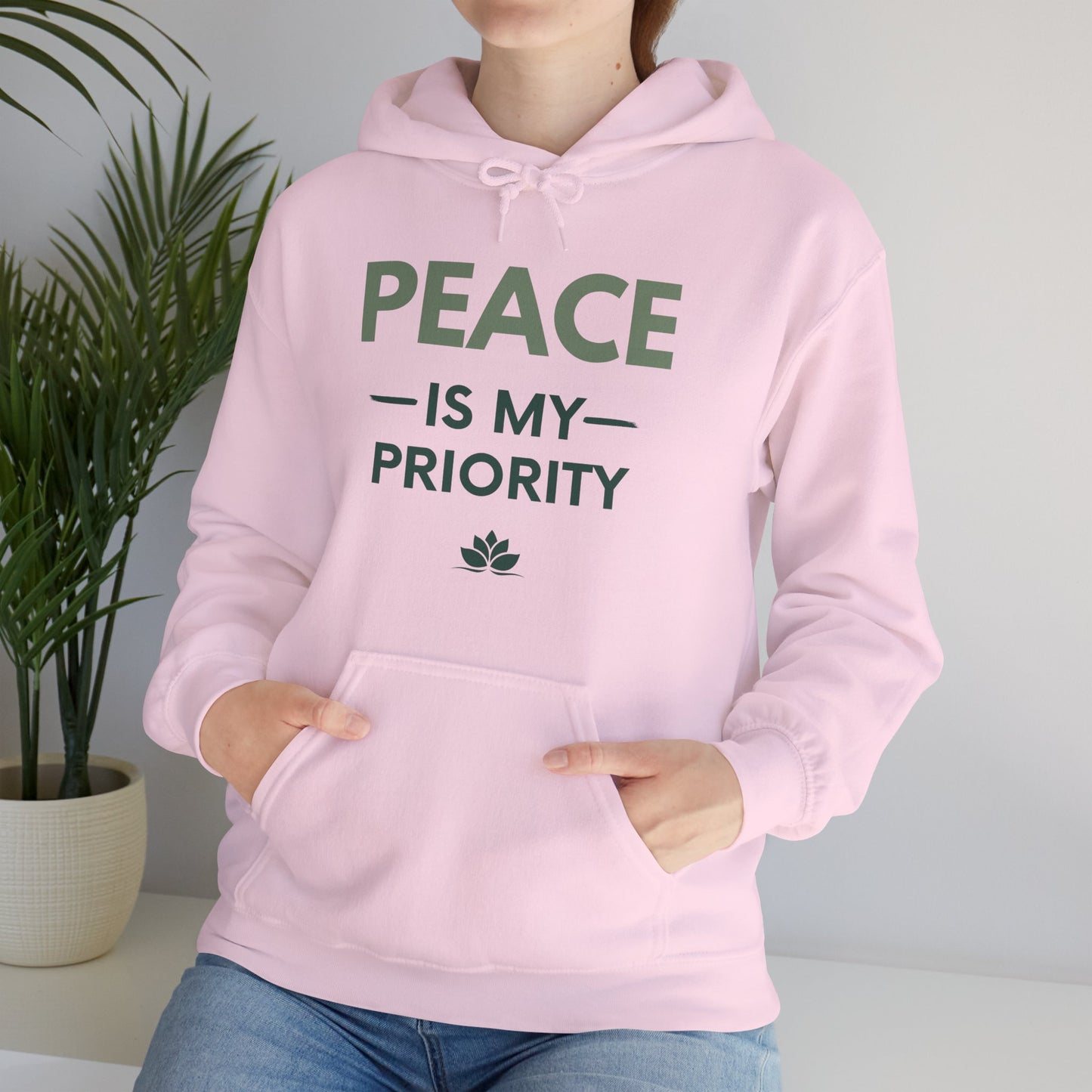 Peace Is My Priority Unisex Heavy Blend Hoodie — Mindful Comfort Sweatshirt