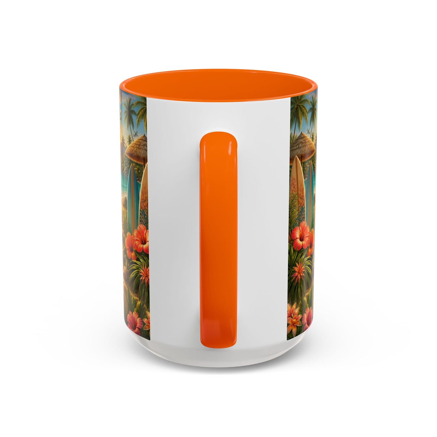 Tropical Beach Coffee Mug – Sunset Luau Hawaiian Floral Accent