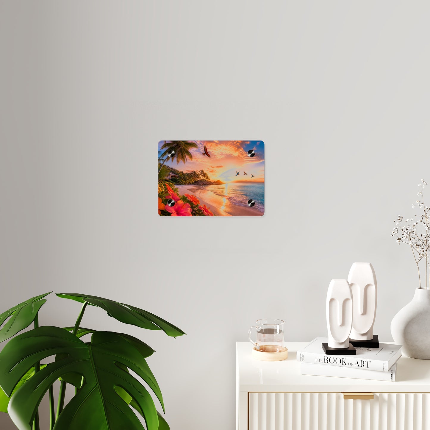 Tropical Beach Sunset Acrylic Wall Art Panel