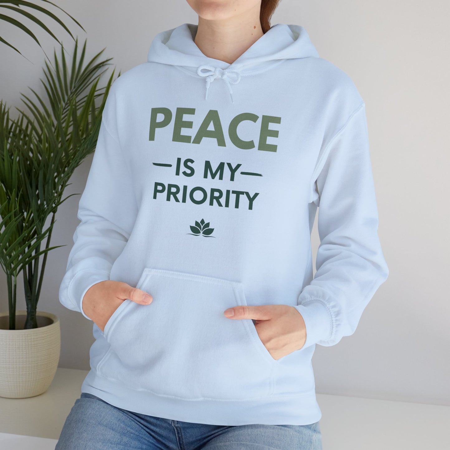Peace Is My Priority Unisex Heavy Blend Hoodie — Mindful Comfort Sweatshirt