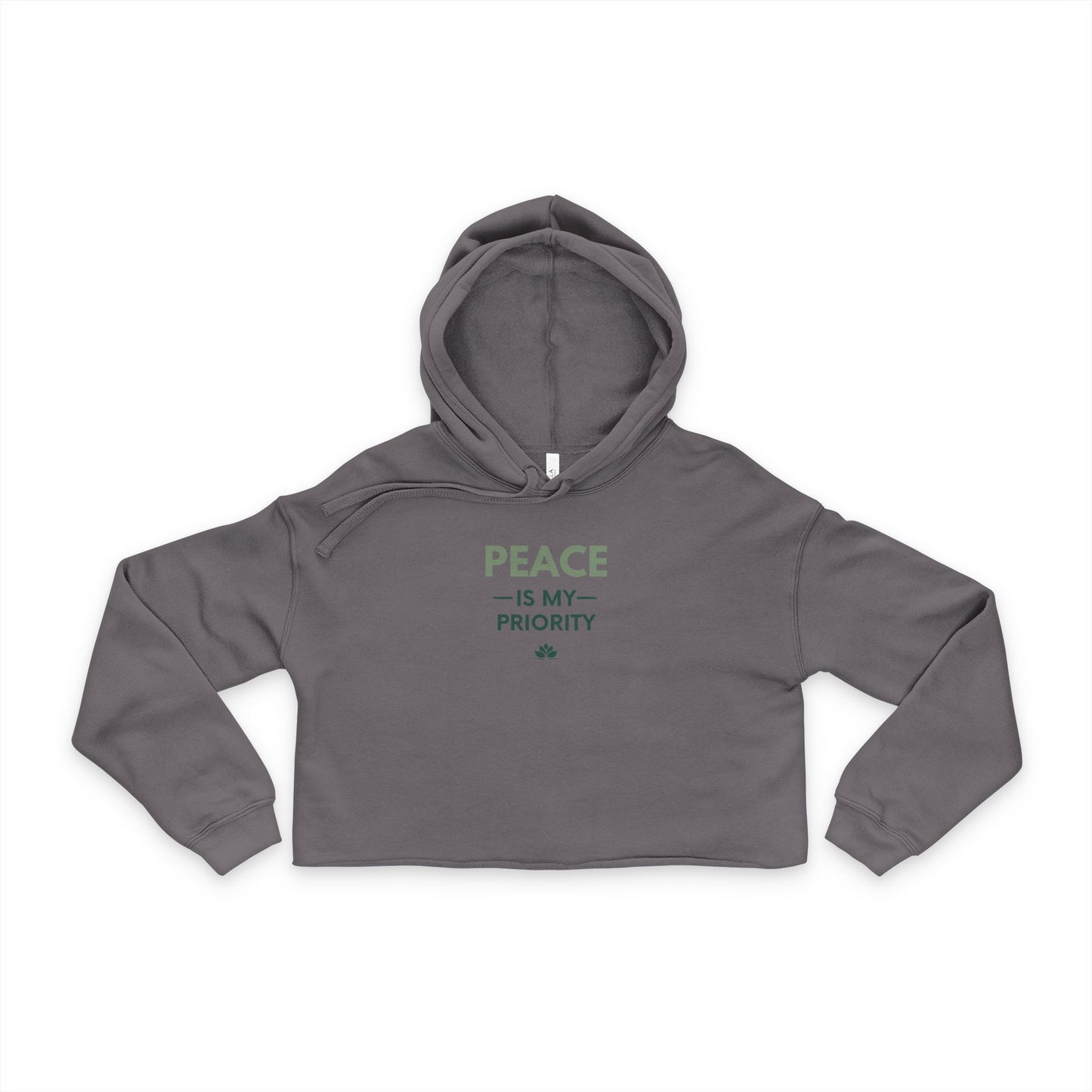 Cropped Hoodie — "Peace Is My Priority" Women's Relaxed Peaceful Graphic