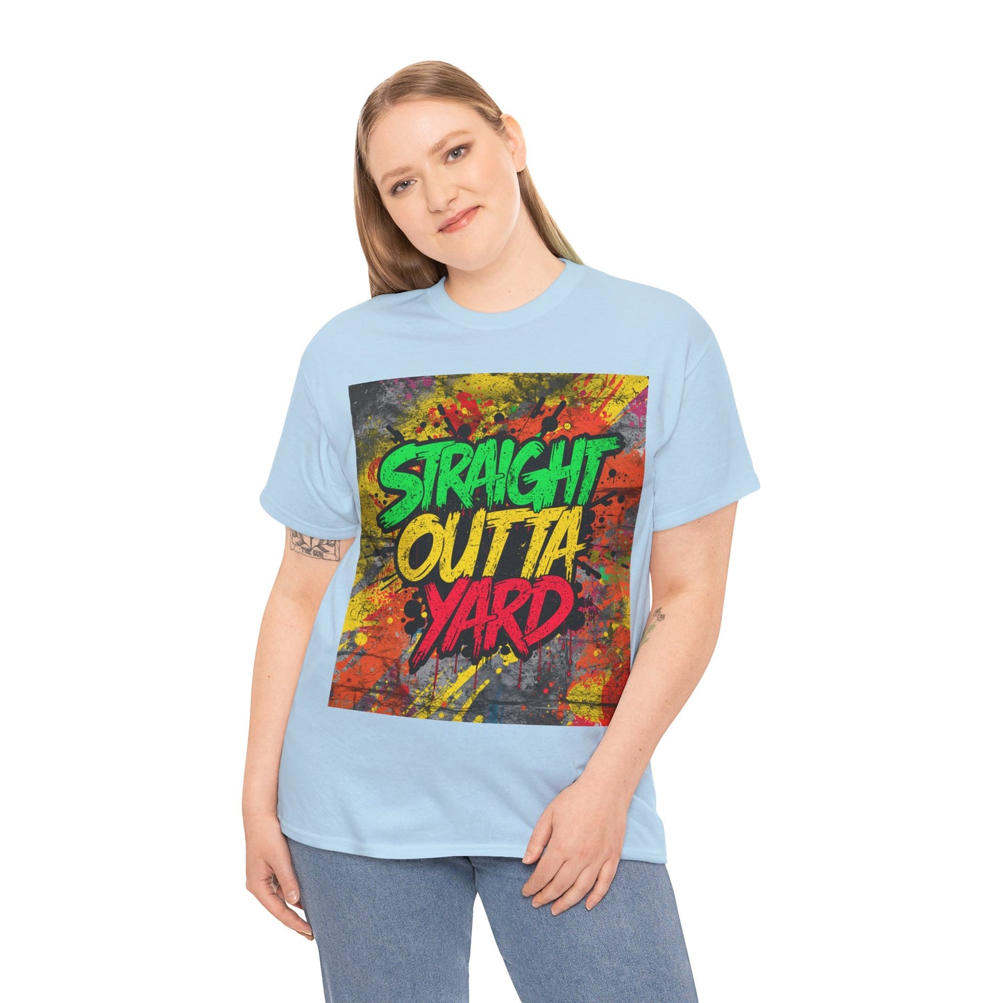 Straight Outta Yard T-Shirt — Casual Jamaican Phrase Tee