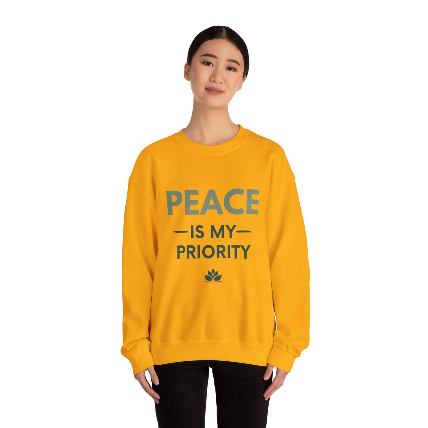 Peace Is My Priority Sweatshirt — Relaxed Crewneck Pullover for Mindfulness & Self-Care