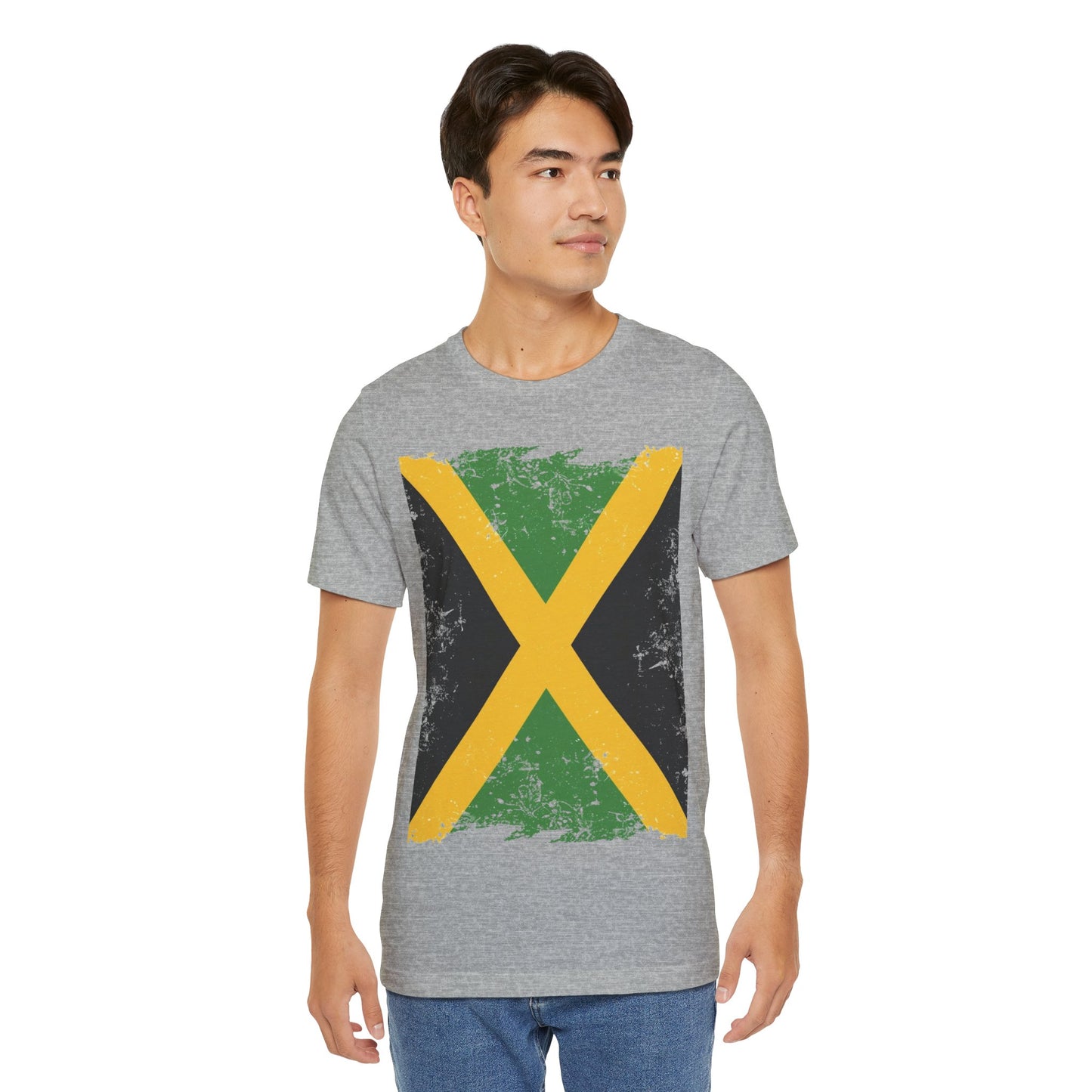 Jamaican Flag Short Sleeve Tee, Unisex Graphic Tee, Casual Wear, Festival Shirt, Gift for Music Lovers, Summer Vibes