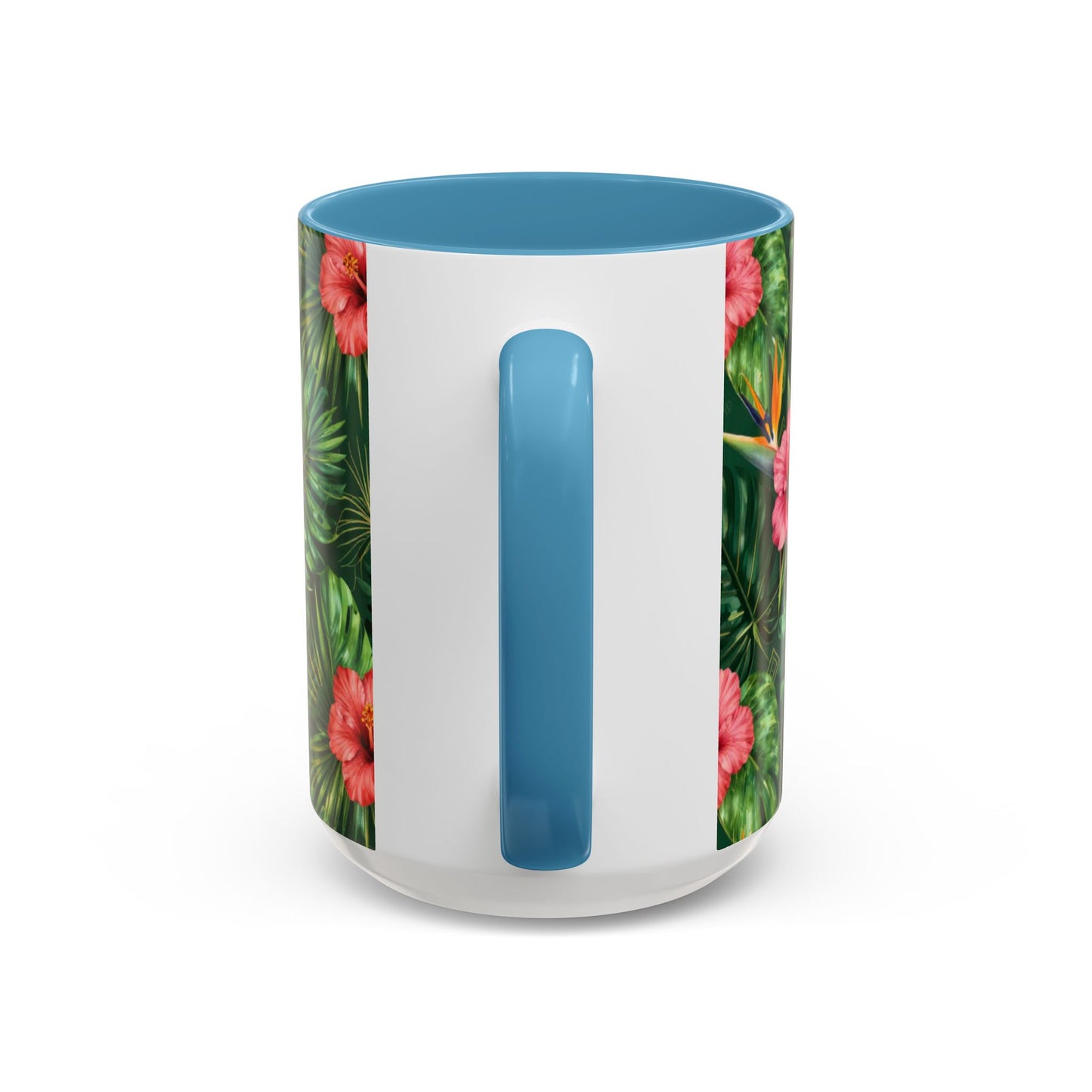 Tropical Floral Coffee Mug — Orchid & Hibiscus Accent 11/15oz