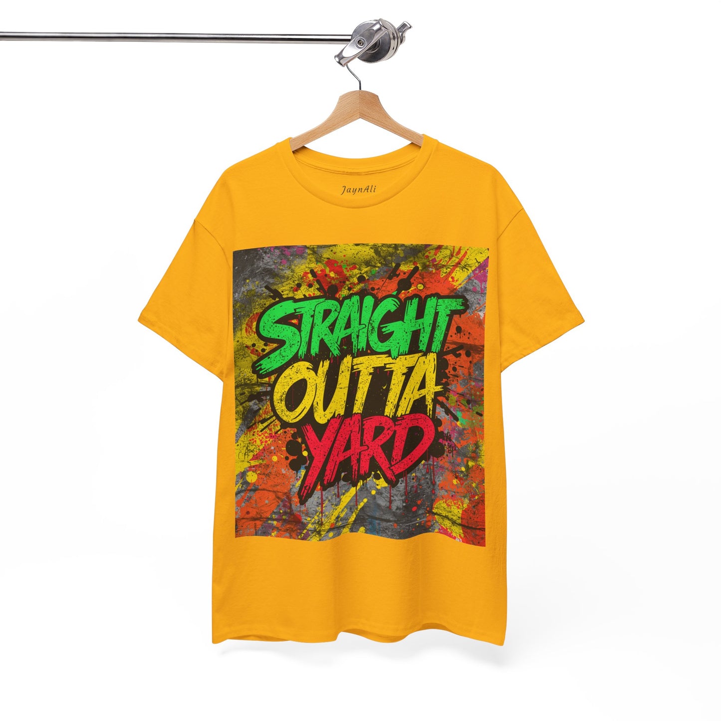 Straight Outta Yard T-Shirt — Casual Jamaican Phrase Tee