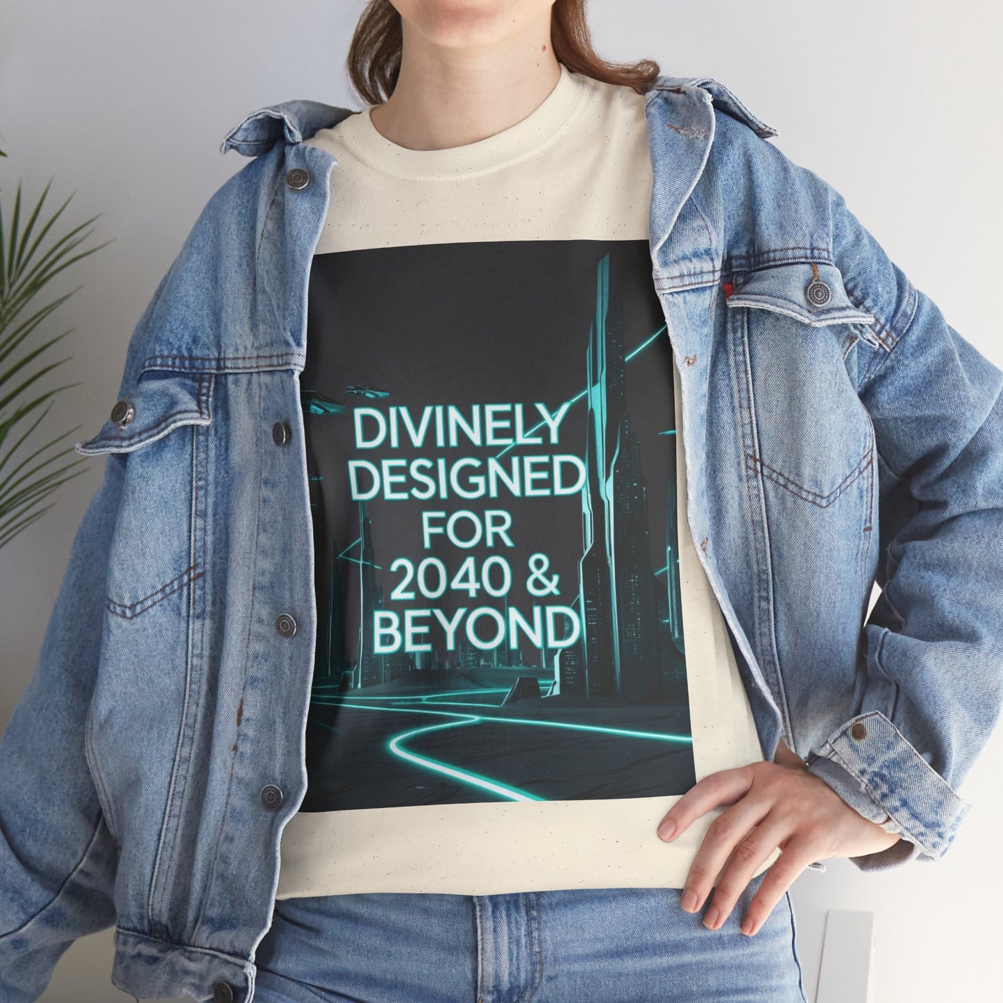 Futuristic Urban Tee for Tech Lovers - Unisex Heavy Cotton