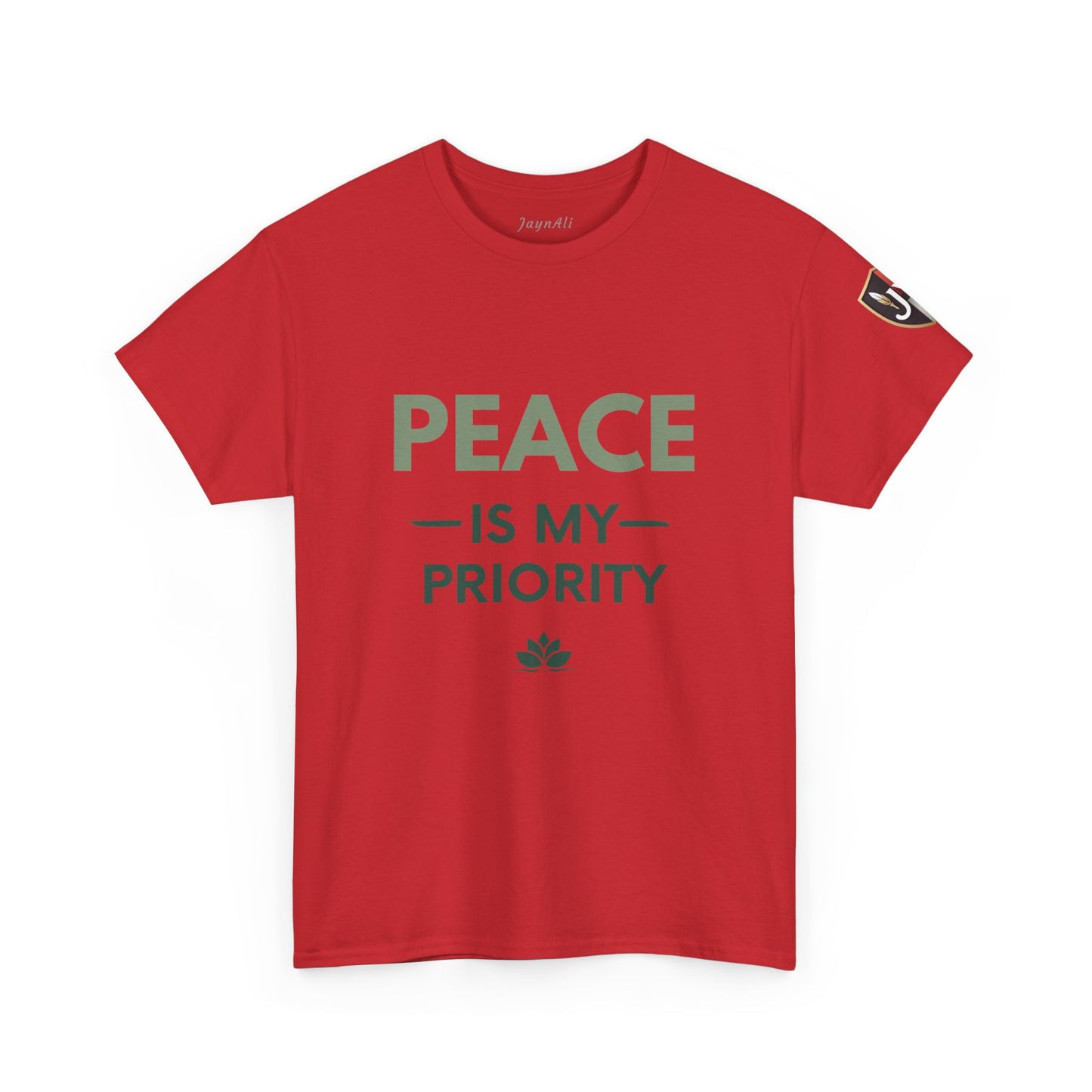 Peace is My Priority Unisex Heavy Cotton Tee, Relaxed Fit T-Shirt, Mindfulness Shirt, Gift for Meditation Lovers