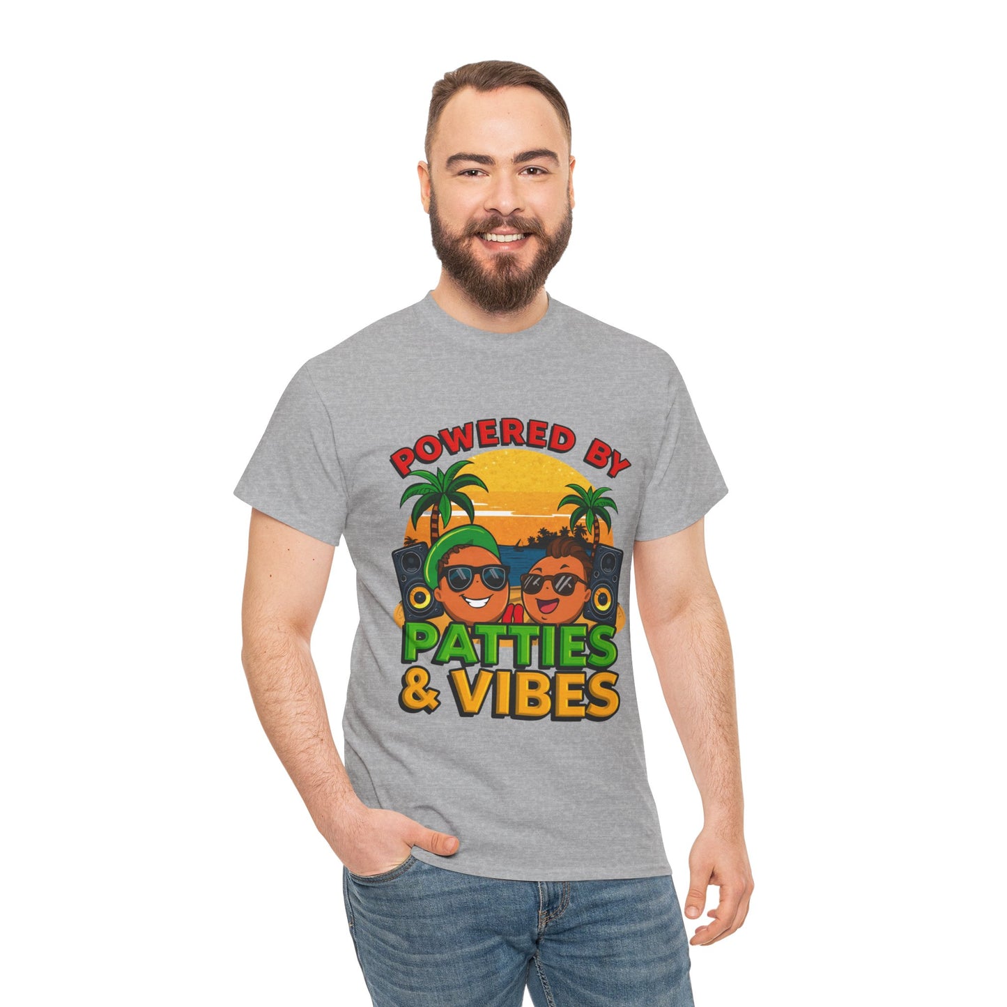 Patties and Vibes T-Shirt — Casual Jamaican Phrase Tee