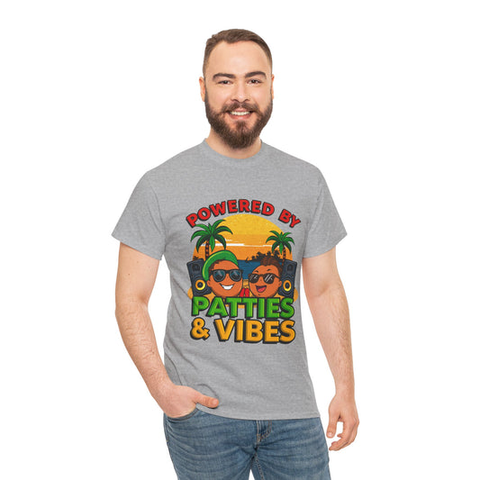 Patties and Vibes T-Shirt — Casual Jamaican Phrase Tee
