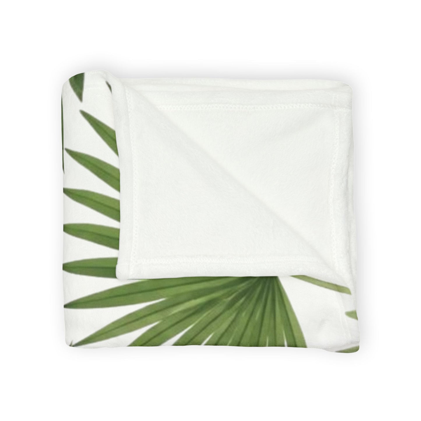 Tropical Palm Leaf Throw Blanket – Green Botanical Polyester Blanket