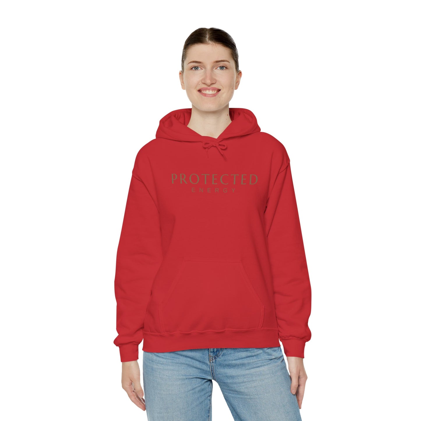 Protected Energy Unisex Heavy Blend Hoodie — Minimal Spiritual Wellness Hooded Sweatshirt