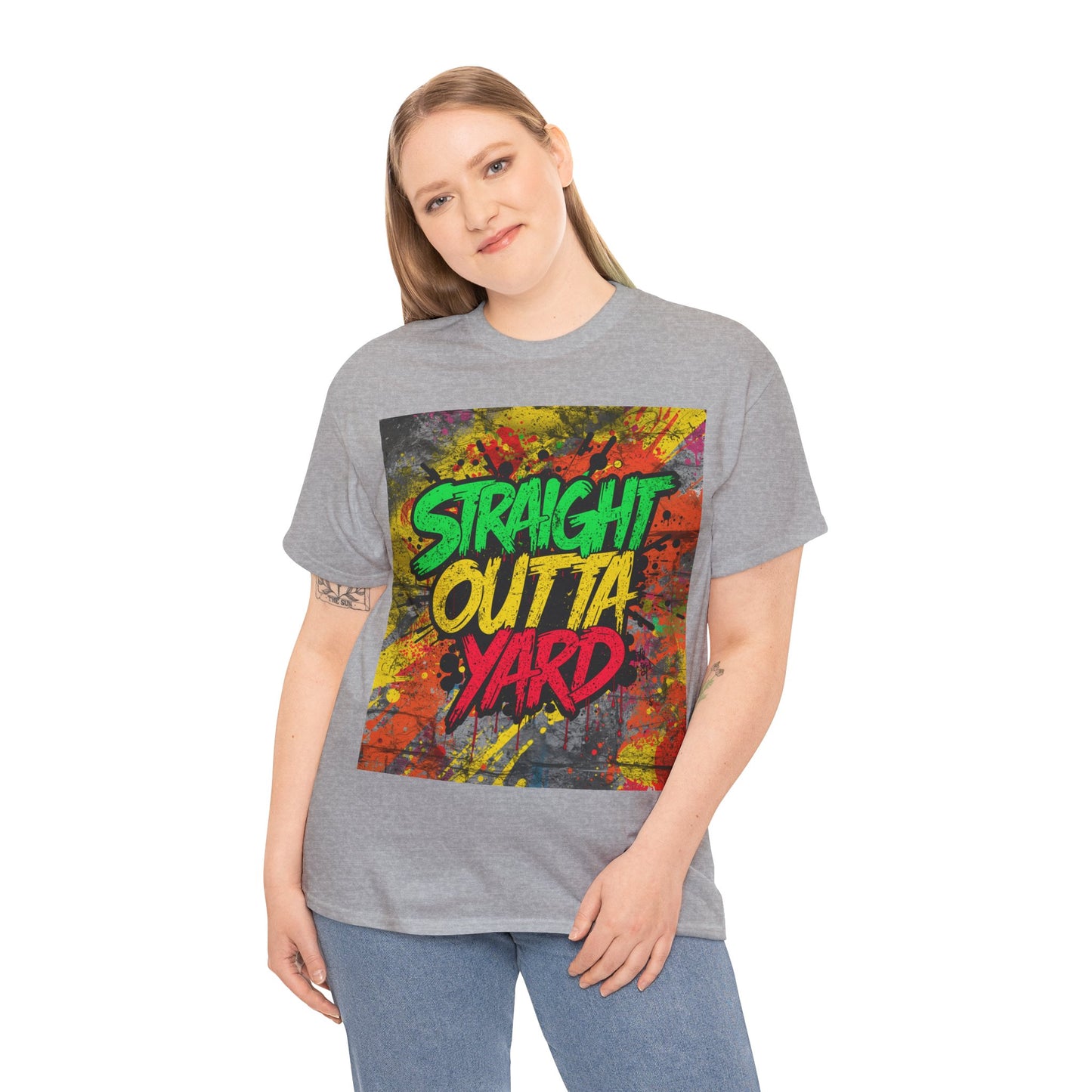Straight Outta Yard T-Shirt — Casual Jamaican Phrase Tee