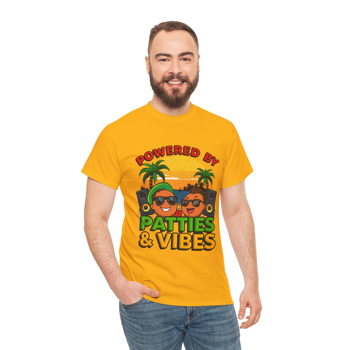 Patties and Vibes T-Shirt — Casual Jamaican Phrase Tee