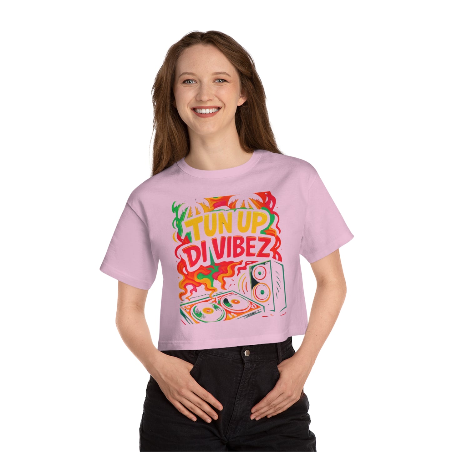 Tun Up Di Vibes Cropped T-Shirt — Women’s Champion Heritage Crop