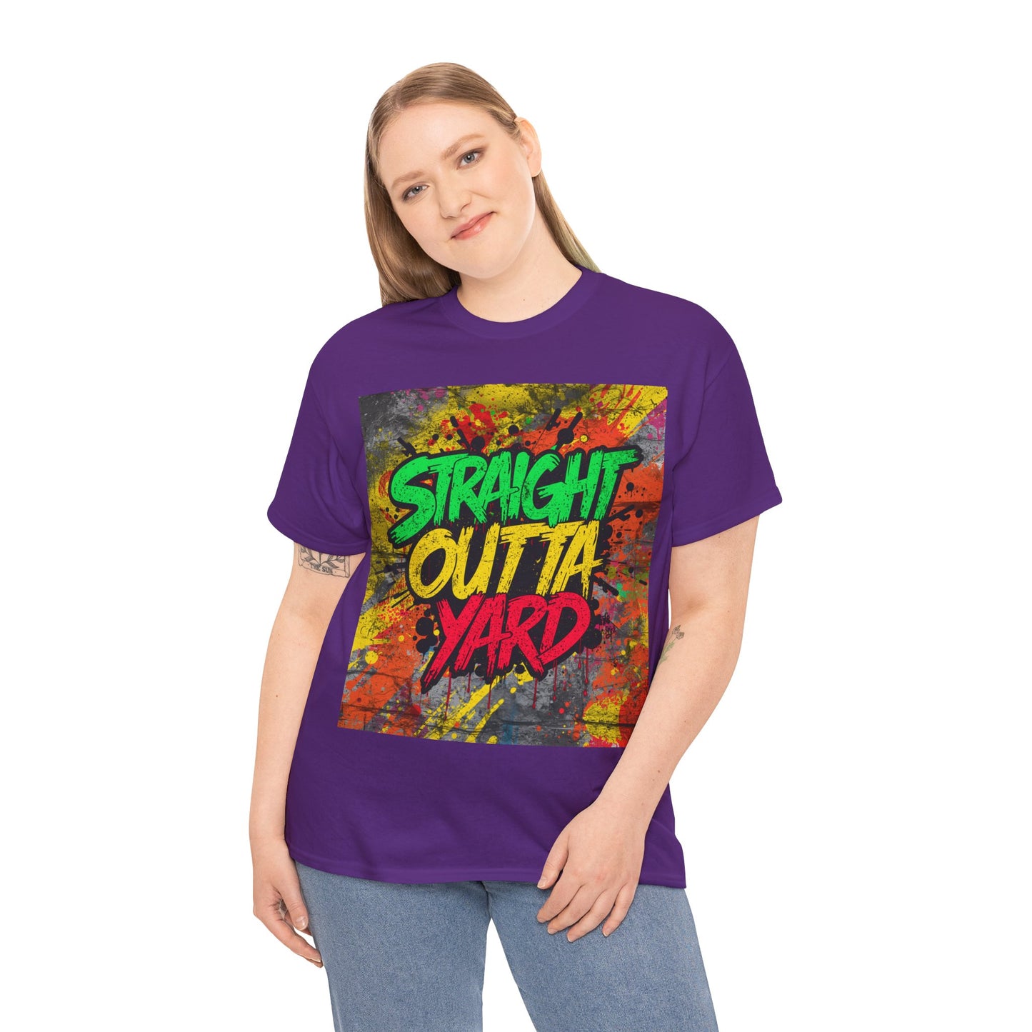 Straight Outta Yard T-Shirt — Casual Jamaican Phrase Tee