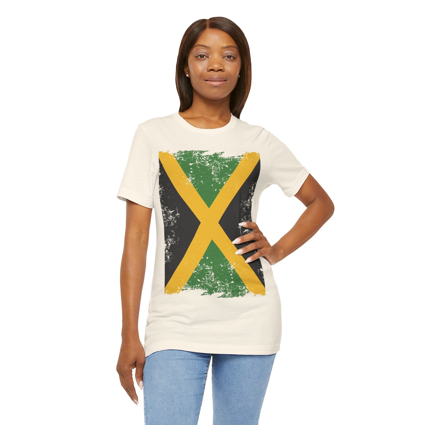 Jamaican Flag Short Sleeve Tee, Unisex Graphic Tee, Casual Wear, Festival Shirt, Gift for Music Lovers, Summer Vibes