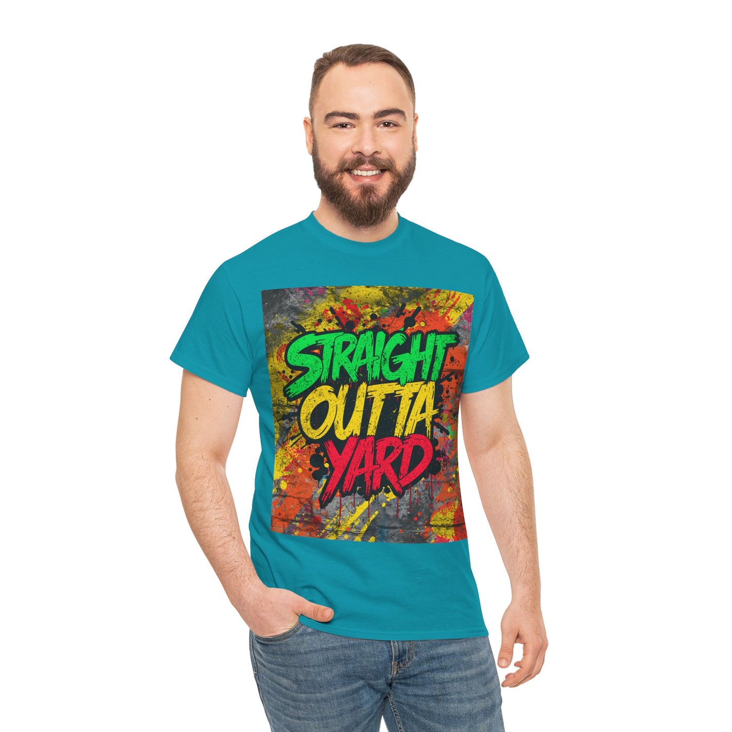 Straight Outta Yard T-Shirt — Casual Jamaican Phrase Tee