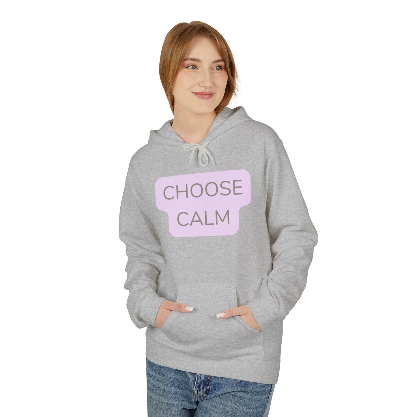 Choose Calm Unisex Midweight Softstyle Hoodie — Minimal Pastel Graphic Relaxation Sweatshirt