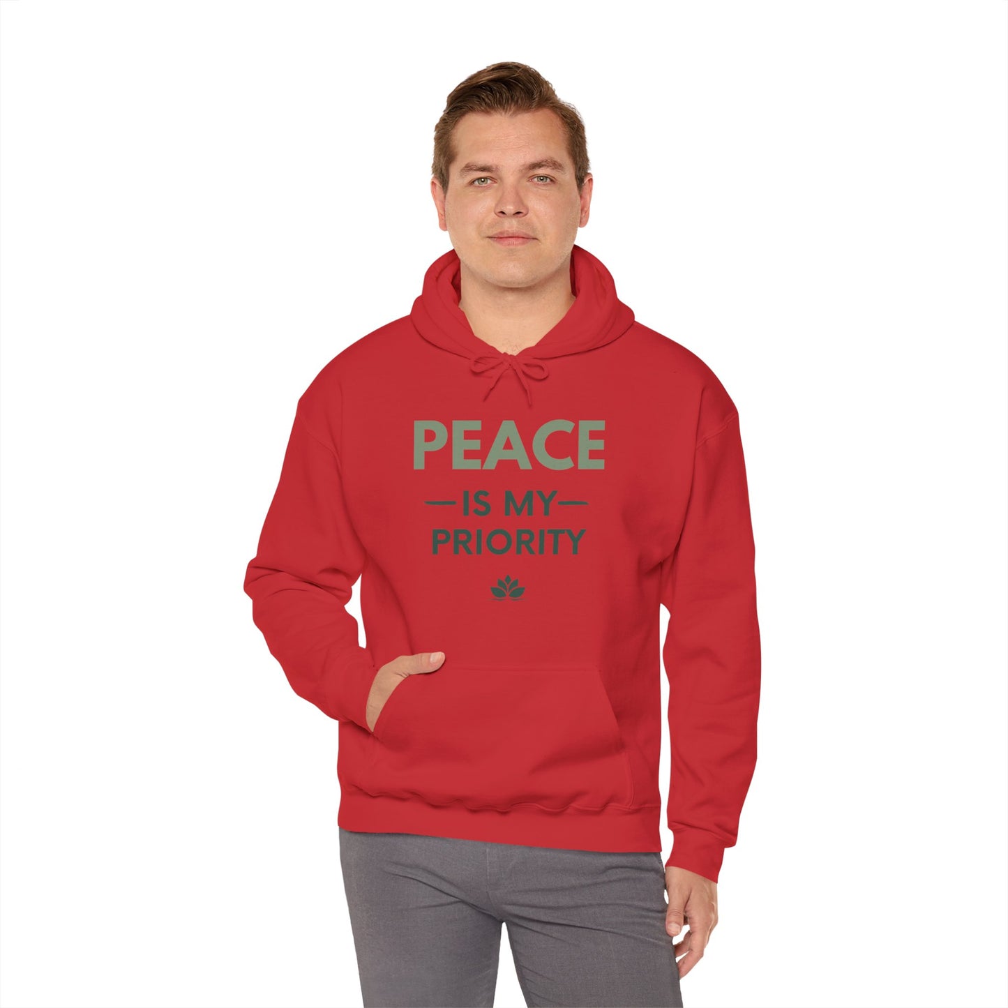 Peace Is My Priority Unisex Heavy Blend Hoodie — Mindful Comfort Sweatshirt
