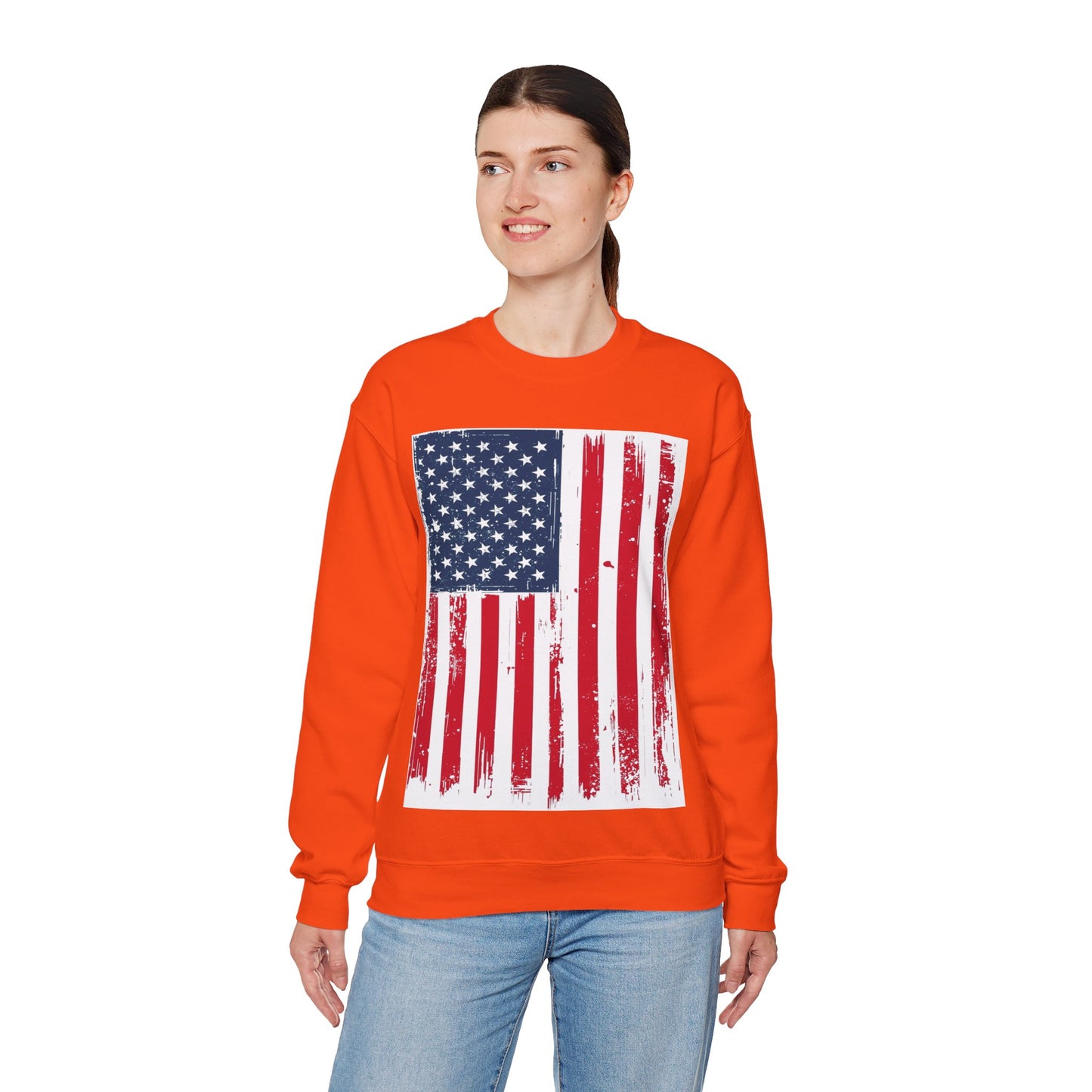 USA Flag Unisex Heavy Blend™ Crewneck Sweatshirt