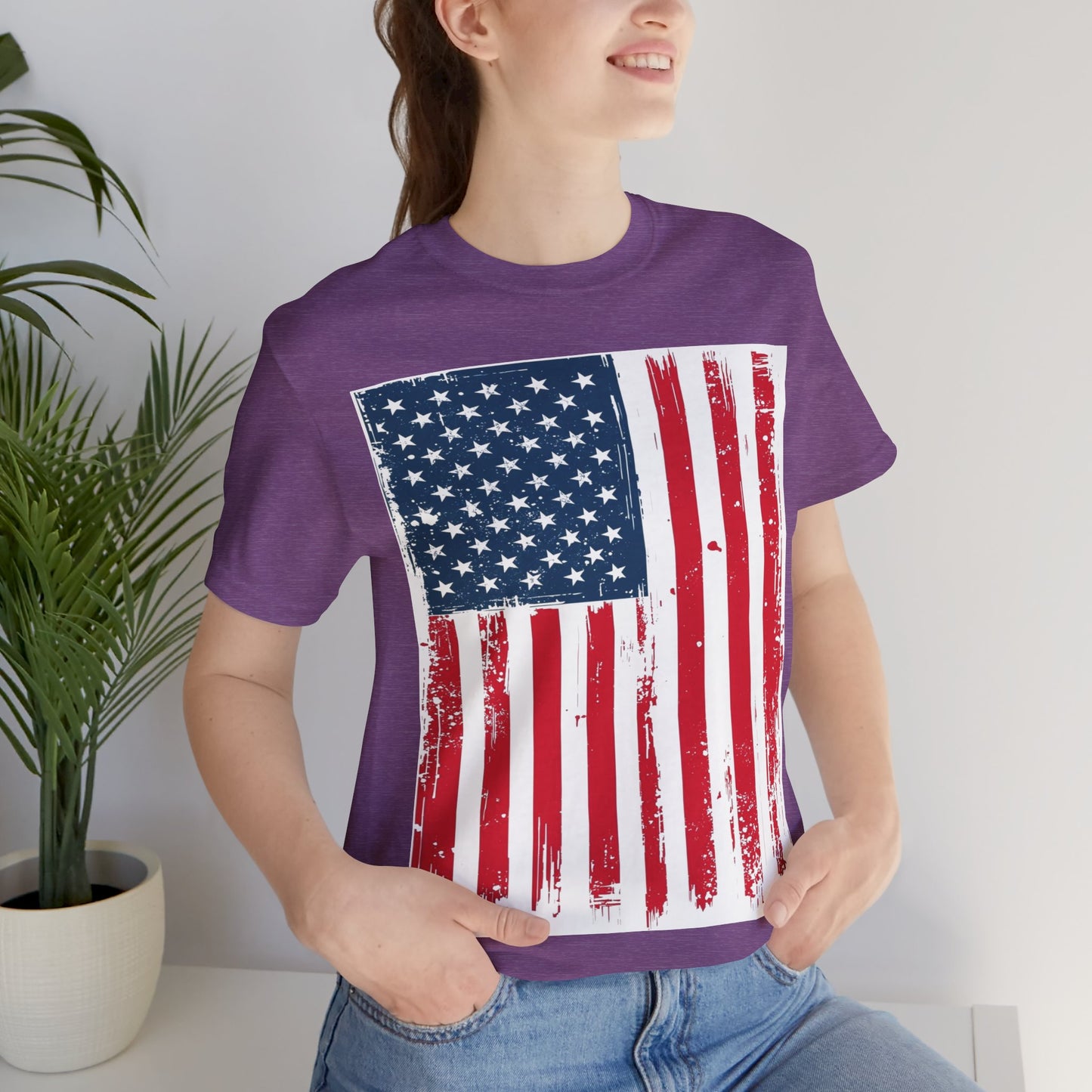 Camiseta Unisex Patriótica - Camisa de Bandera Americana Estilo Grunge, Ropa del Día de la Independencia, Celebración del 4 de Julio, Ropa Casual de Verano, Regalo para [...]