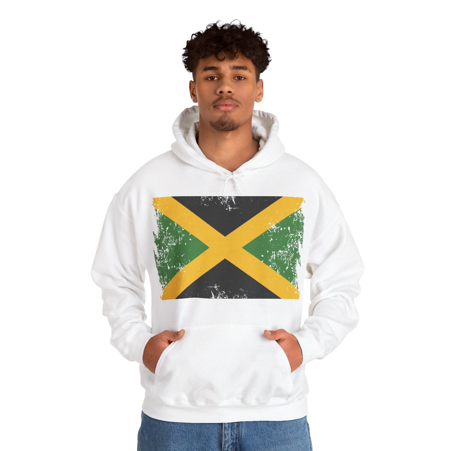 Jamaican Flag Hoodie, Unisex Heavy Blend Hooded Sweatshirt, Cool Casual Wear, Perfect for Festivals, Celebration Apparel, Gift for him/her