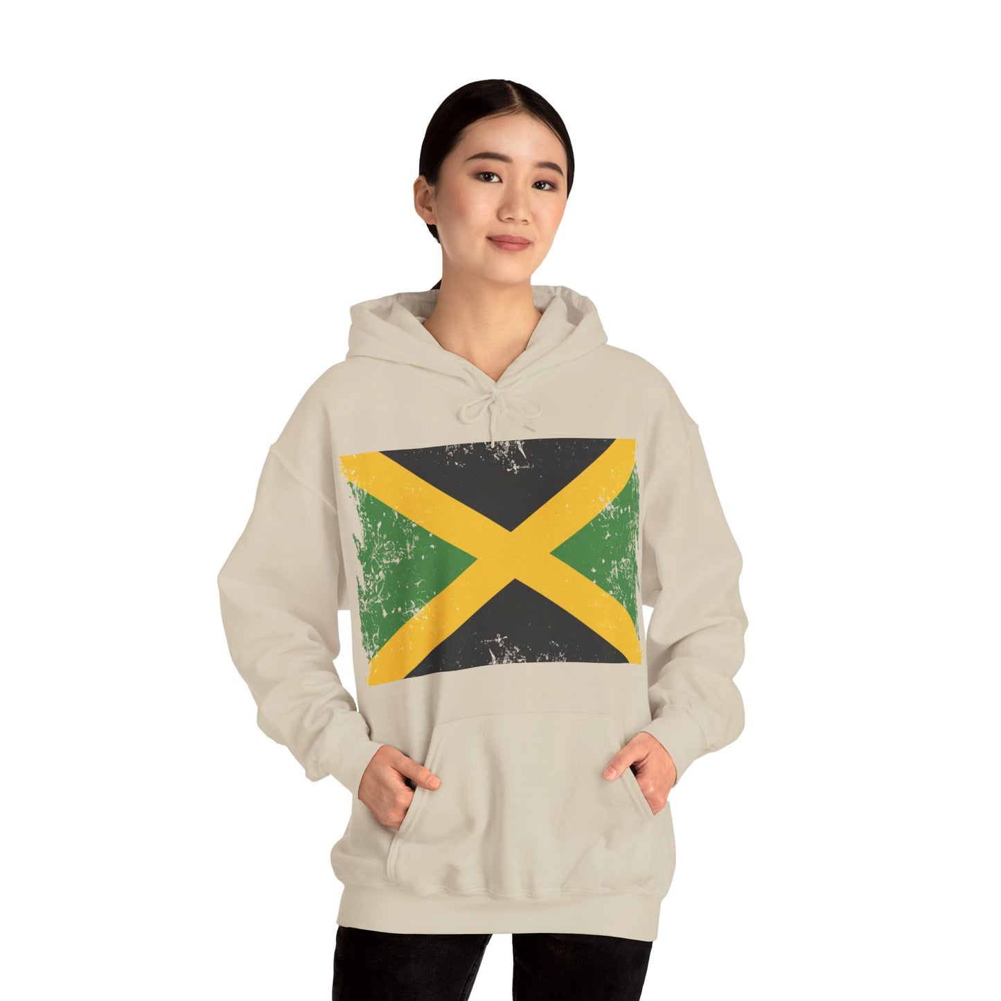 Jamaican Flag Hoodie, Unisex Heavy Blend Hooded Sweatshirt, Cool Casual Wear, Perfect for Festivals, Celebration Apparel, Gift for him/her
