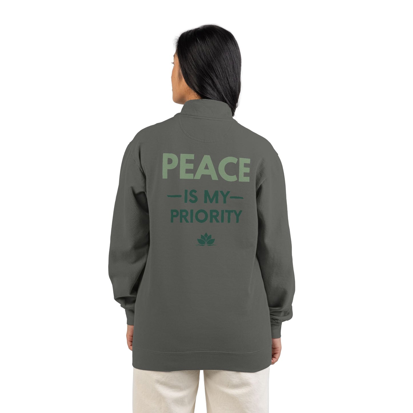 Peace Is My Priority Quarter-Zip Sweatshirt