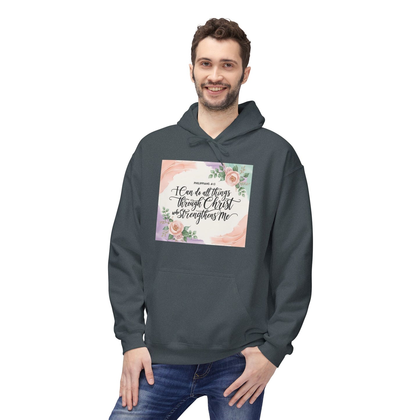 Inspirational Floral Fleece Hoodie – Cozy Motivational Gift