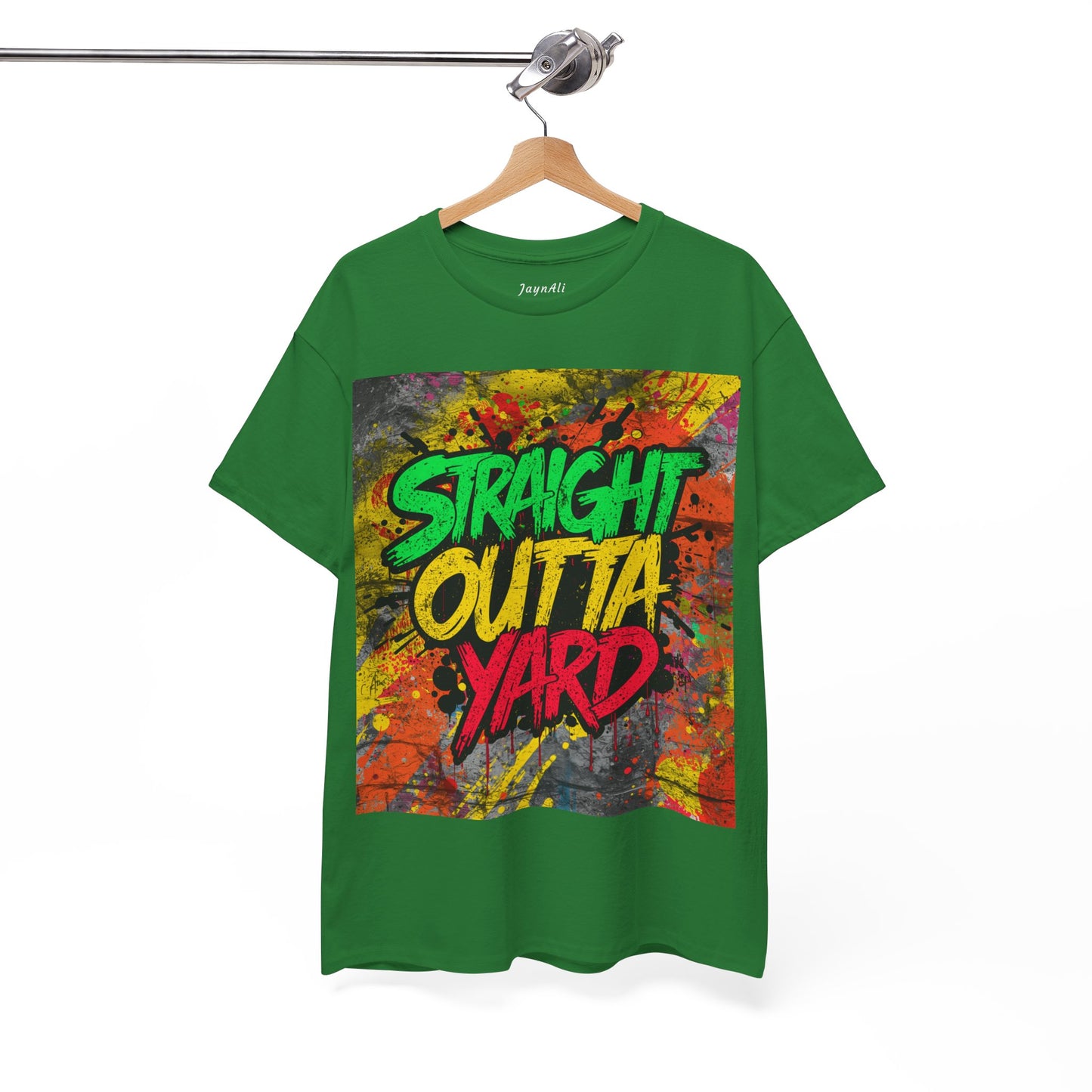 Straight Outta Yard T-Shirt — Casual Jamaican Phrase Tee