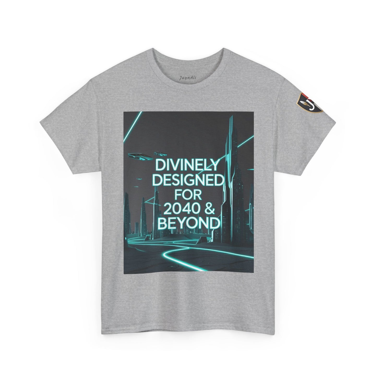Futuristic Urban Tee for Tech Lovers - Unisex Heavy Cotton