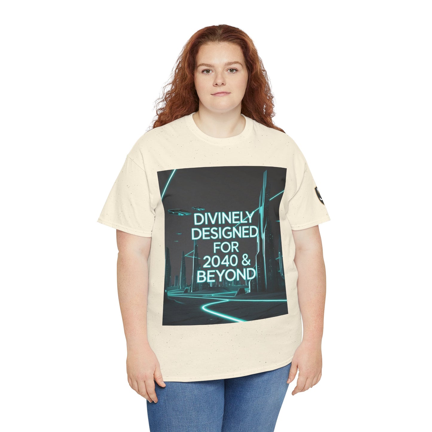 Futuristic Urban Tee for Tech Lovers - Unisex Heavy Cotton