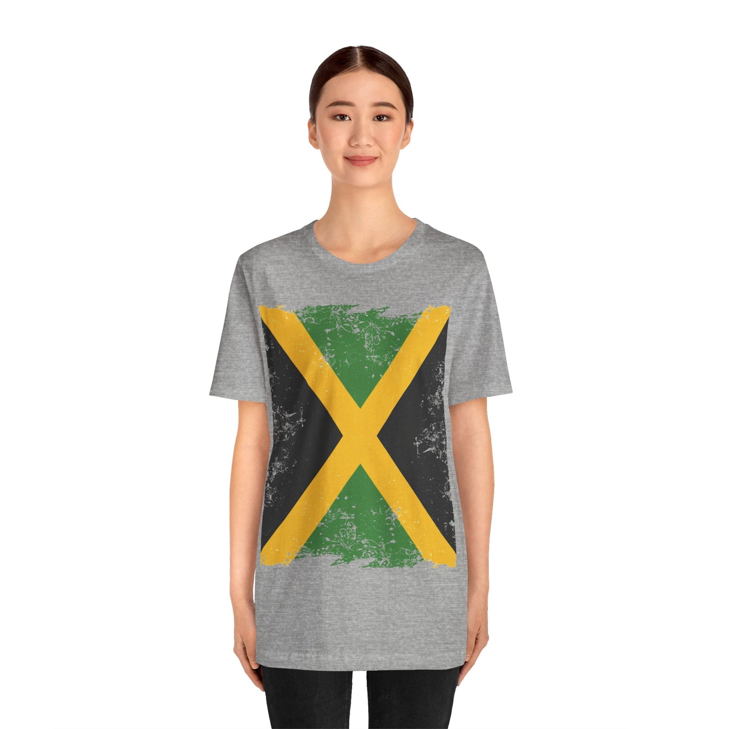 Jamaican Flag Short Sleeve Tee, Unisex Graphic Tee, Casual Wear, Festival Shirt, Gift for Music Lovers, Summer Vibes