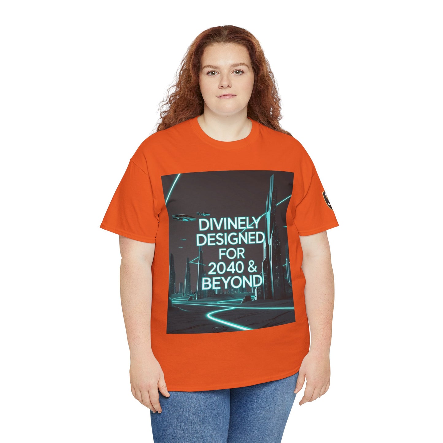 Futuristic Urban Tee for Tech Lovers - Unisex Heavy Cotton