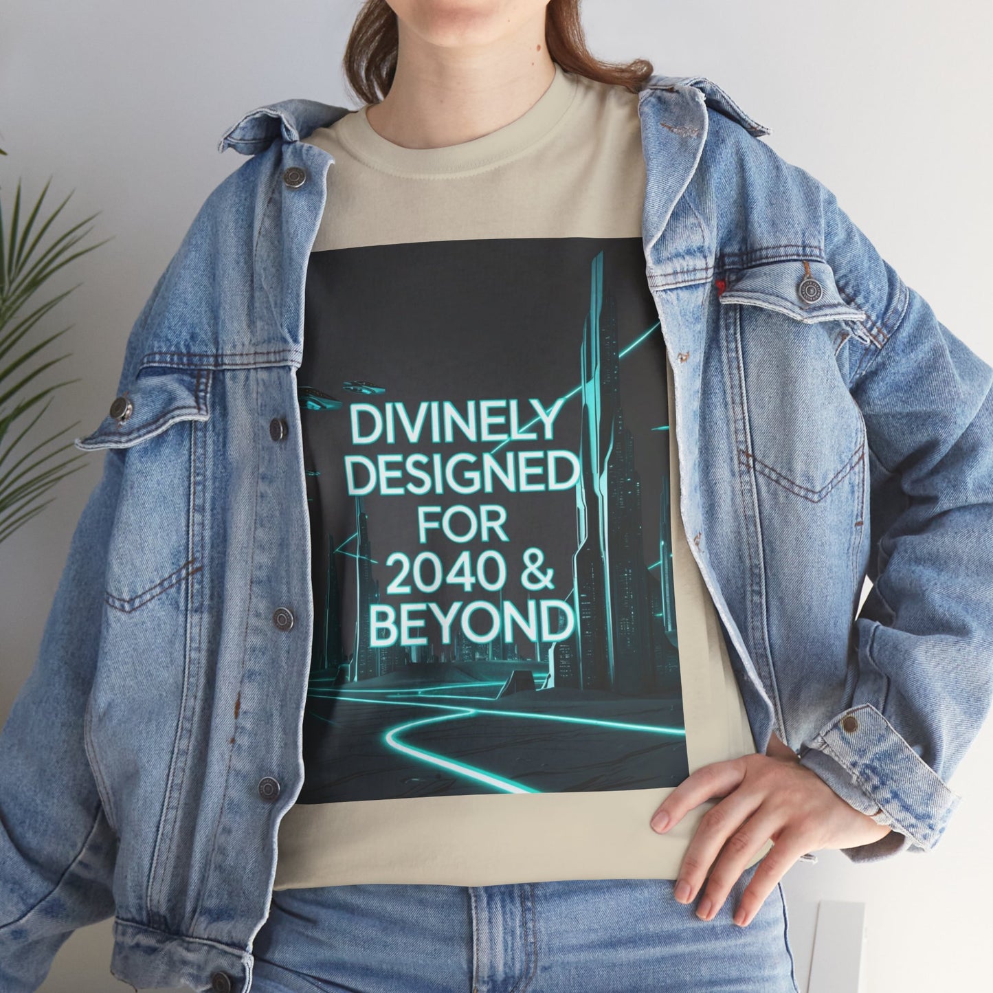 Futuristic Urban Tee for Tech Lovers - Unisex Heavy Cotton