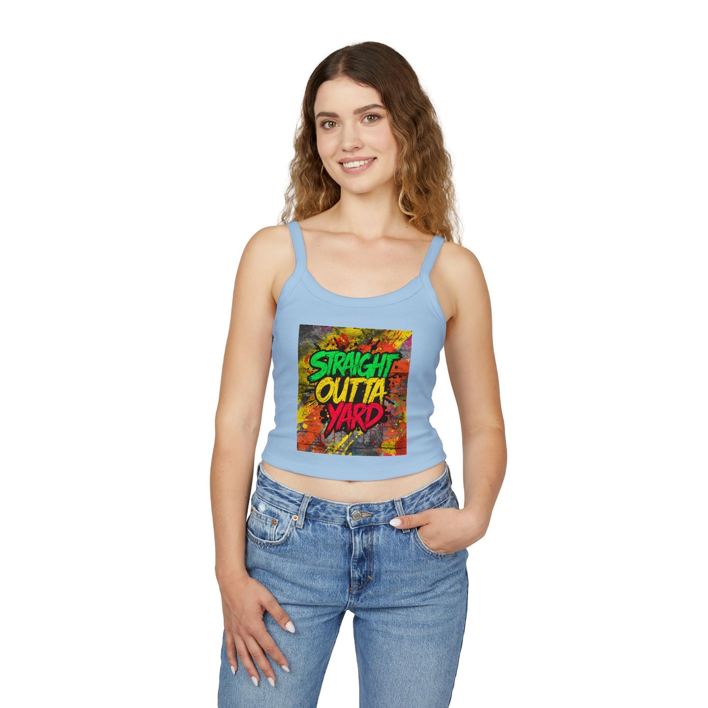 Straight Outta Yard Women's Tank Top — Funny Gardening Mom Spaghetti Strap Top
