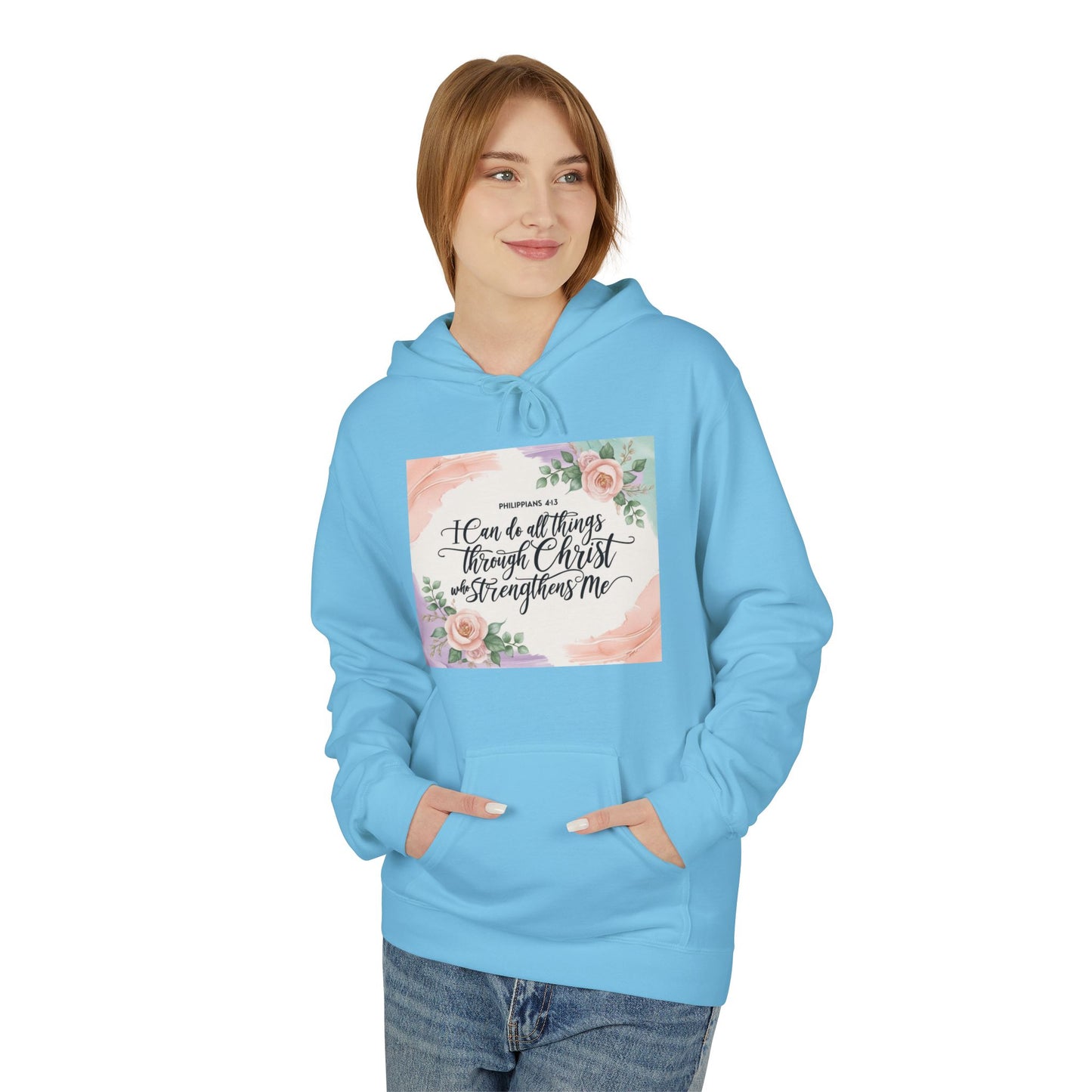 Inspirational Floral Fleece Hoodie – Cozy Motivational Gift