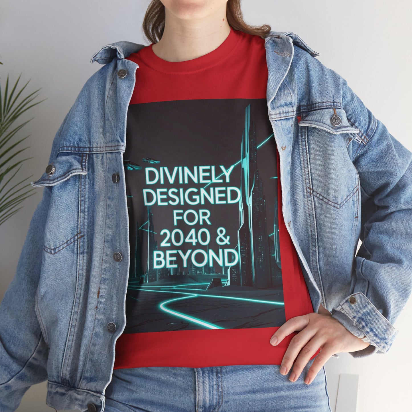 Futuristic Urban Tee for Tech Lovers - Unisex Heavy Cotton