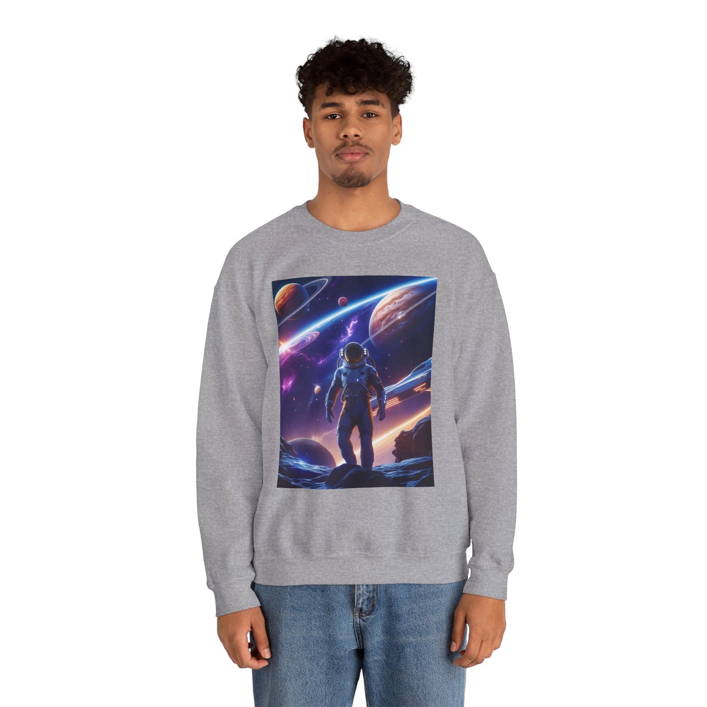 Cosmic Explorer Crewneck Sweatshirt - Space Design, Gift for Astronomy Lovers