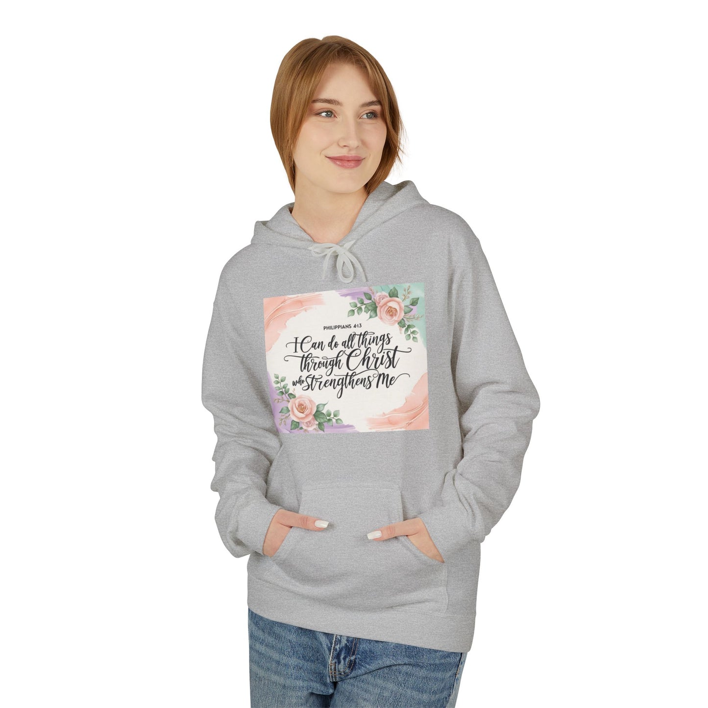 Inspirational Floral Fleece Hoodie – Cozy Motivational Gift