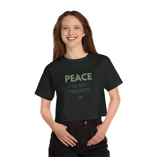 Peace Is My Priority Cropped Tee