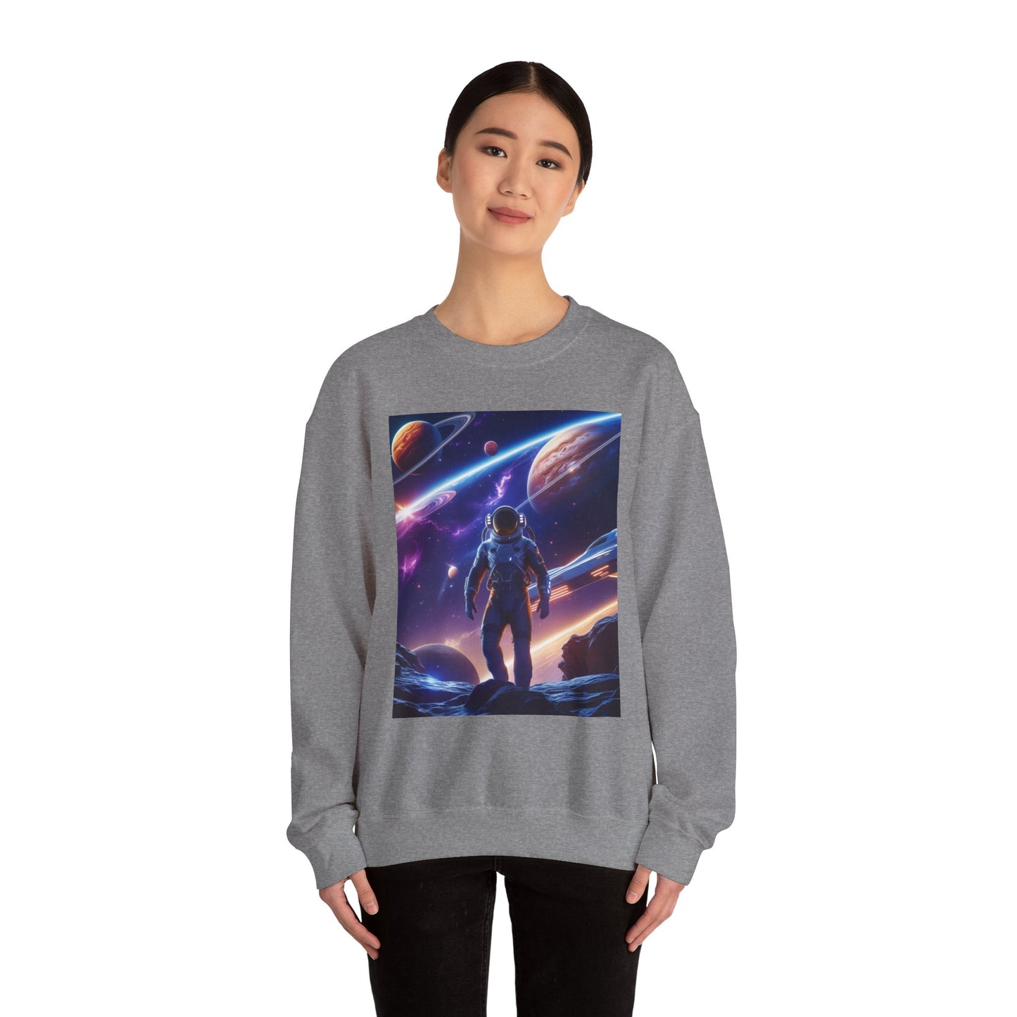 Cosmic Explorer Crewneck Sweatshirt - Space Design, Gift for Astronomy Lovers