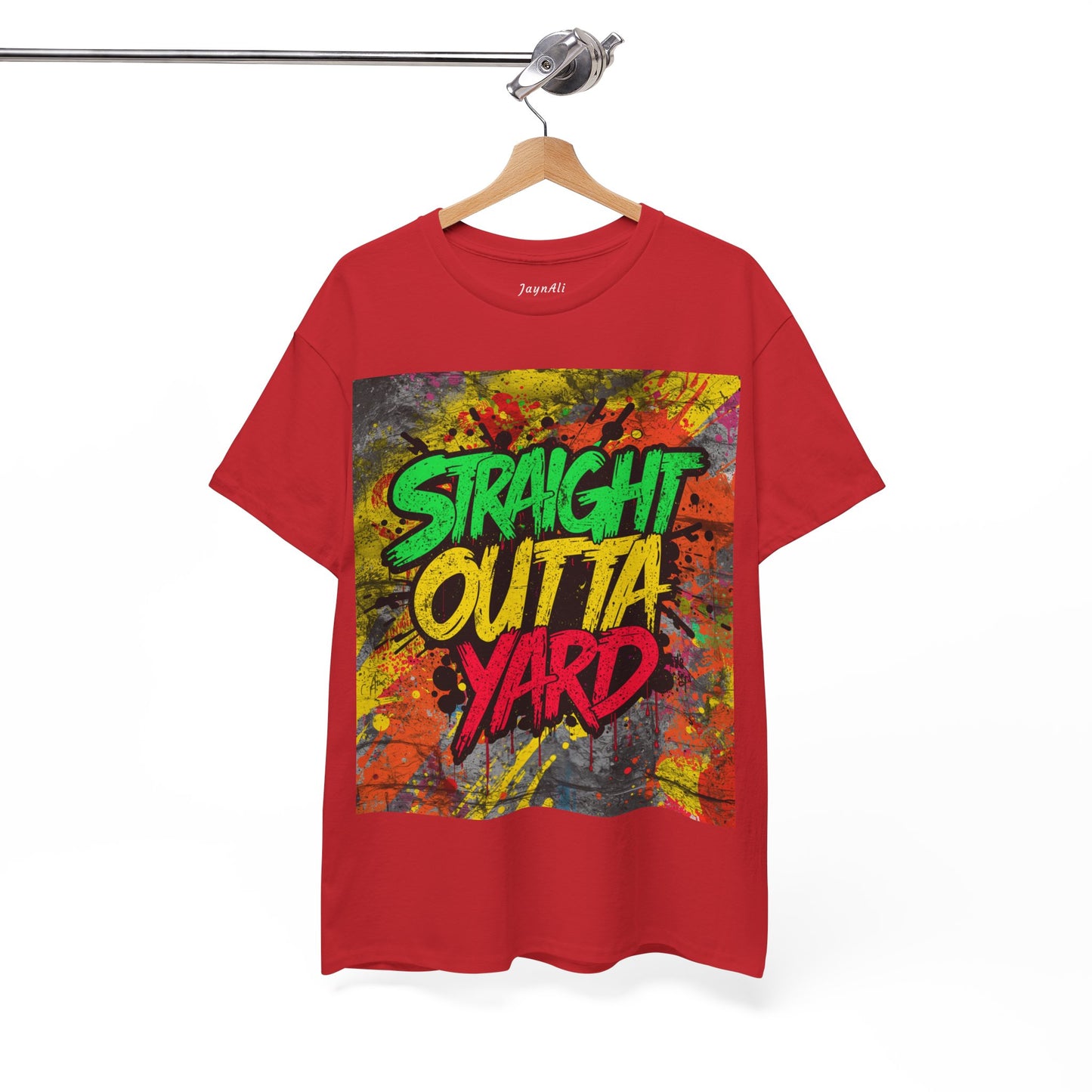 Straight Outta Yard T-Shirt — Casual Jamaican Phrase Tee